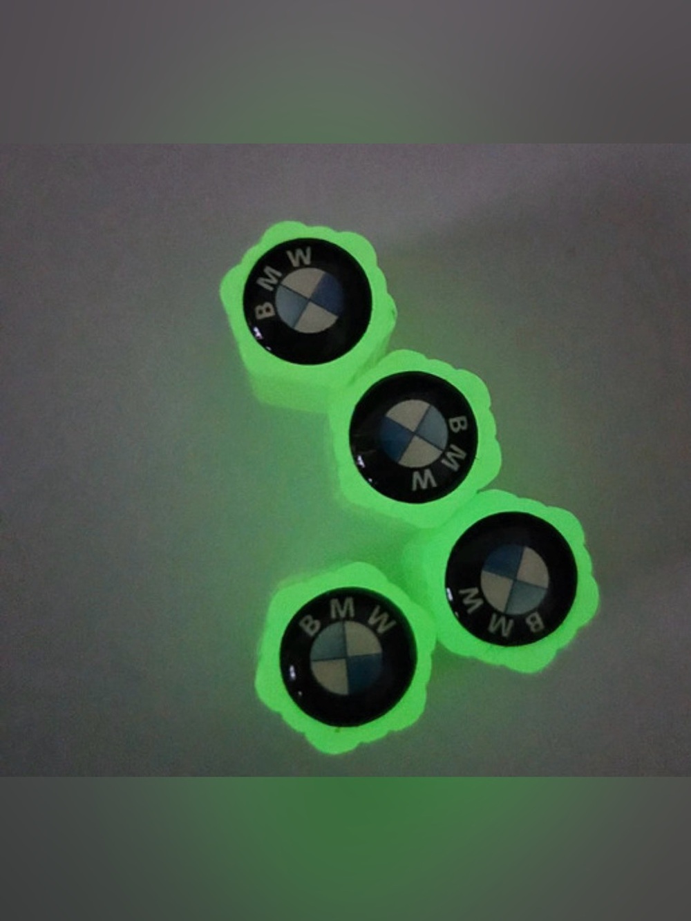 New- BMW Glow in Dark Green Emblem 
Bmw Tire Valve Caps
